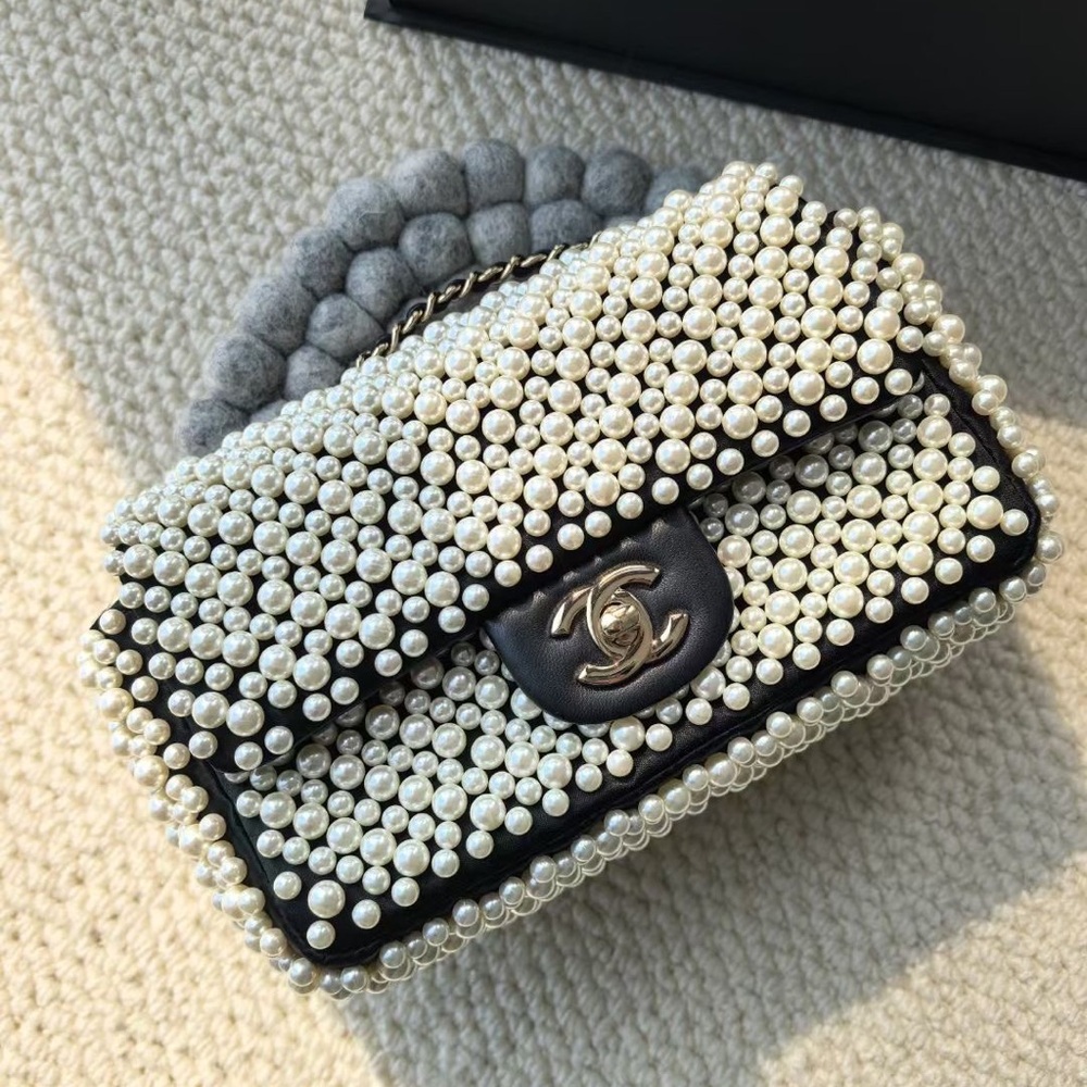 Chanel Pearl Embellished Bag - Black